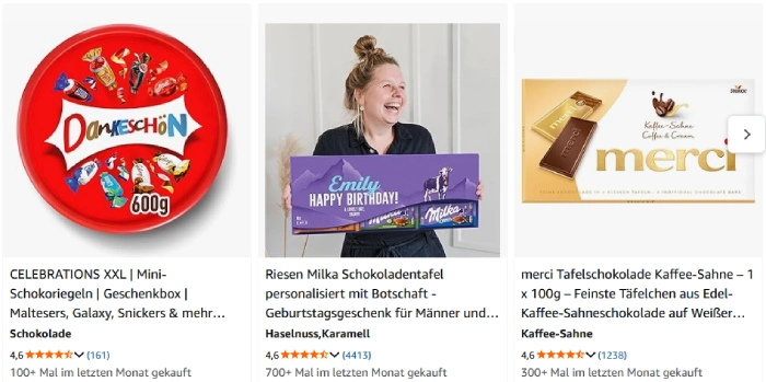 Danke Schokolade Varianten